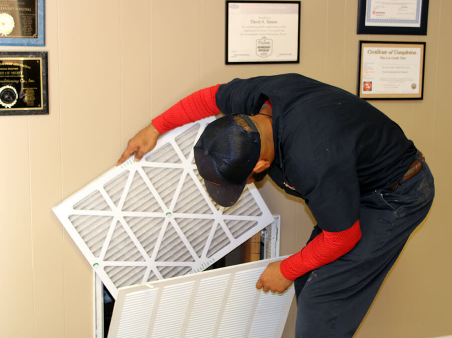 IMG_1530---SIZED Lafayette Air Conditioning Technician Changing Air Filter